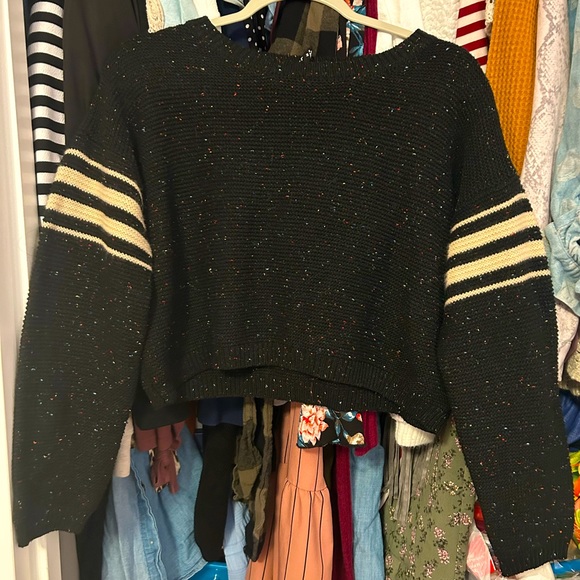 Sweaters - Black Knit Crop Top Sweater